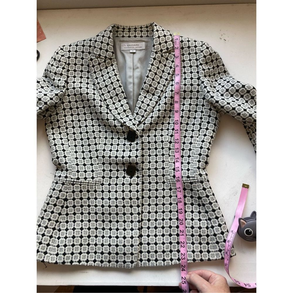Tahari ASL Wool Blend Square Design Blazer Women’s Size 6 - Picture 8 of 15